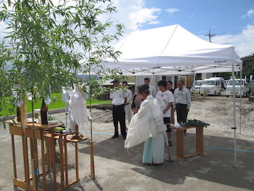 沼田市　新築工事　ｿｰﾗｰｻｰｷｯﾄの家　地鎮祭　T様邸　